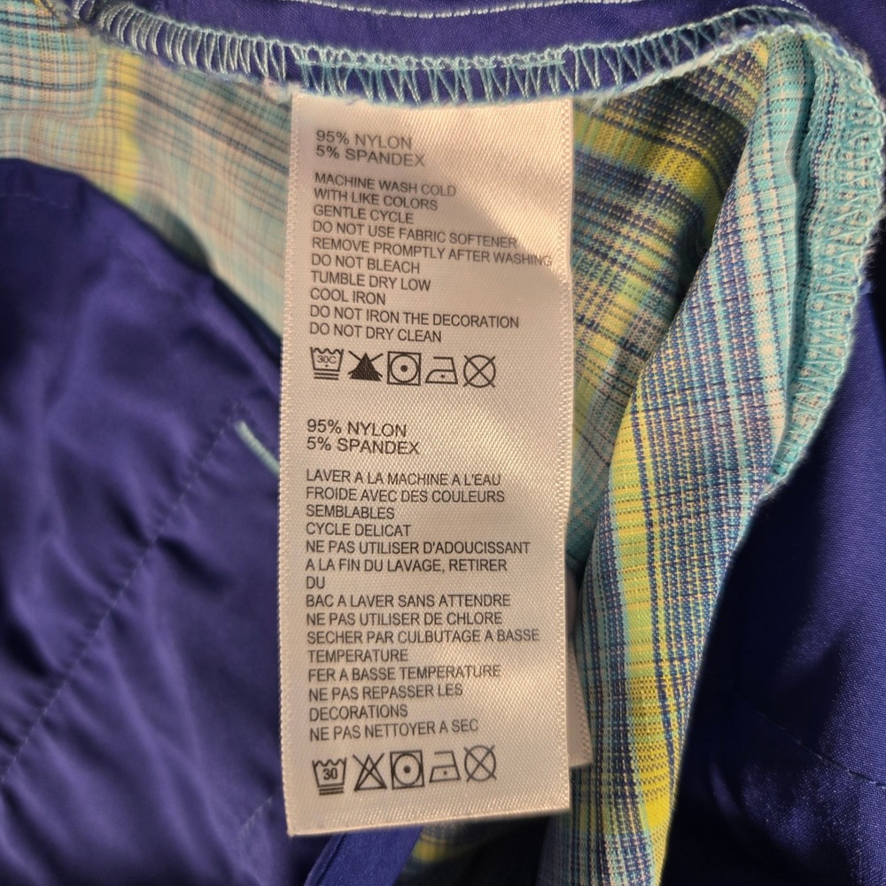 Tommy Bahama Shorts Mens 40 Blue Plaid Boracay Flat Front Nylon Spandex Stretch - Picture 6 of 7